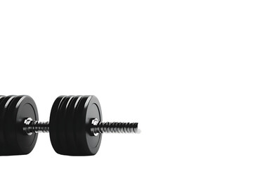 Fototapeta premium Isolated dumbbell against bright white, strength training fitness equipment.