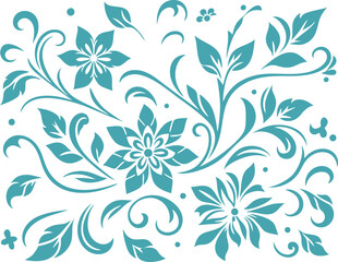 Elegant Teal Floral Pattern