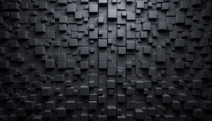 Dynamic cube arrangement abstract space 3d structure dark environment wide angle modern concept