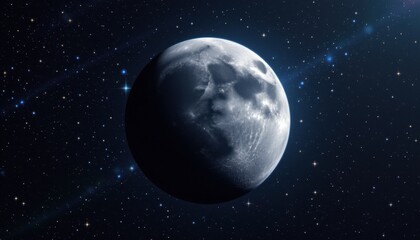 Fototapeta premium Celestial event full moon illuminating the night sky outer space digital art cosmic environment aerial view