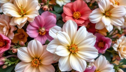 Fototapeta premium Vibrant flower display botanical garden nature photography outdoor setting close-up view floral beauty
