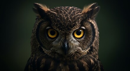 Majestic Owl Portrait: A Close-Up of a Powerful Bird of Prey