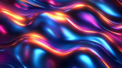 Obraz premium Iridescent Waves of Light and Shadow: A Modern Abstract Design Element
