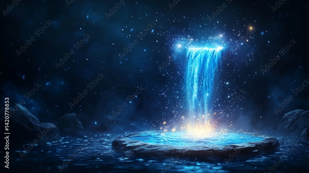 Canvas Prints enchanted waterfall glowing in a mystical setting