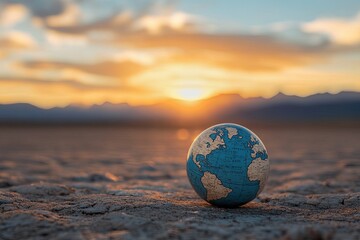 Earth globe at sunset (3)