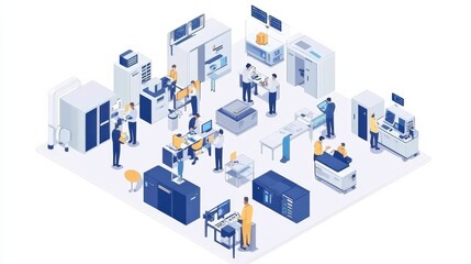 Modern Laboratory Environment with Scientists and Equipment in Action