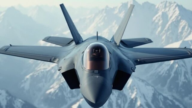 Jet fighter and airplane flying high in the sky during flight