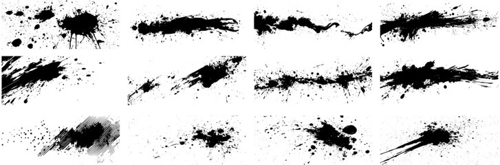 Dynamic Ink Splatter and Brush Stroke Collection for Creative Designs