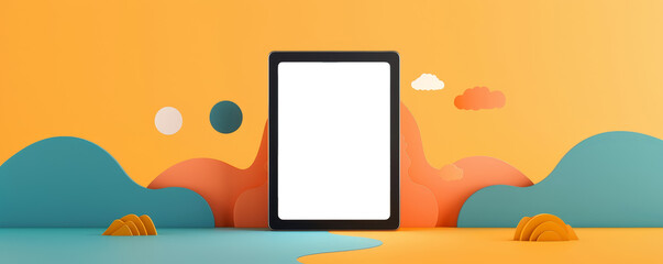 Modern Tablet Mockup Design on Vibrant Background for App Display