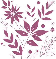 Minimalist Floral Illustration with Geometric Accents