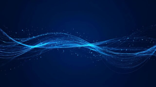 深い群青色のラインと繊細な水色のメッシュがある抽象的な動画