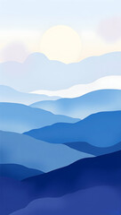 Cosmic abstract landscape radiates spiritual calm and dreamy stillness through soft gradients. 