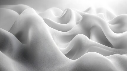 Obraz premium Abstract Pixelated White Terrain with Smooth Wavy Patterns and Soft Lighting