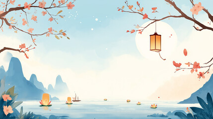 Lunar New Year Lake Lanterns Dawn