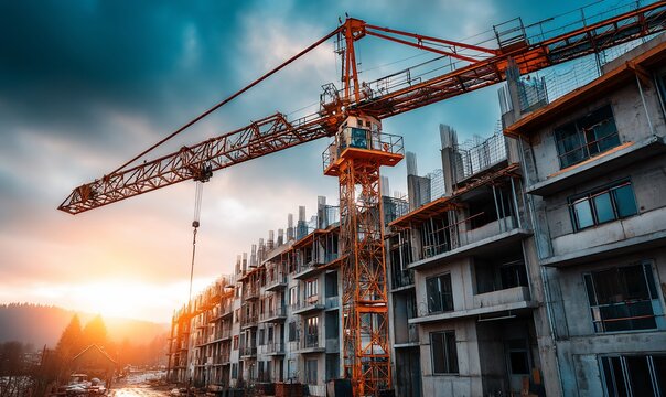 Construction site at sunset (1)