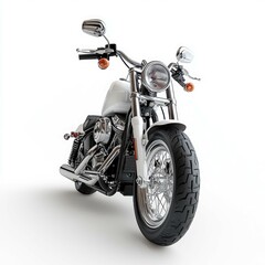 White Harley Davidson Police Motorcycle: Chrome, Classic, and Powerful