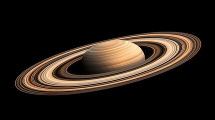 Fototapeta premium Stunning View of Saturn with Detailed Rings and Deep Space Background