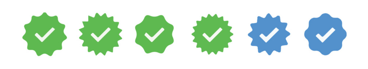 Verified badge profile set. Social media account verification icons . Instagram verified badge. Social media account verification icons. vector illustration eps 10.