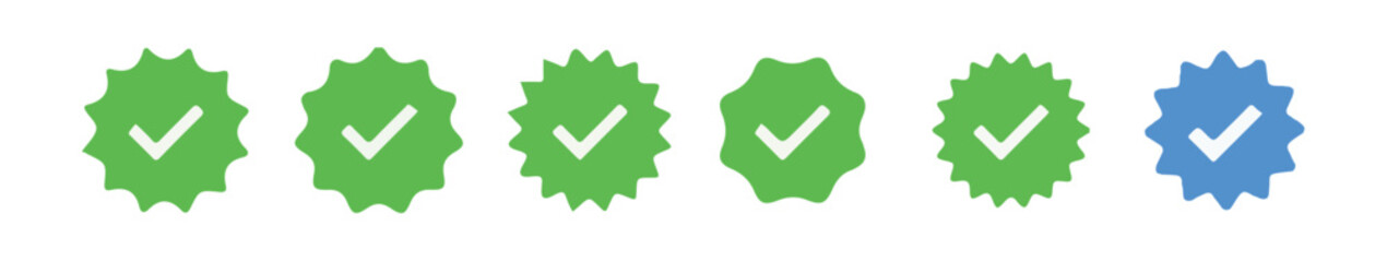 Verified badge profile set. Social media account verification icons . Instagram verified badge. Social media account verification icons. vector illustration eps 10.