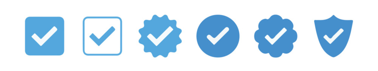 Verified badge profile set. Social media account verification icons . Instagram verified badge. Social media account verification icons. vector illustration eps 10.