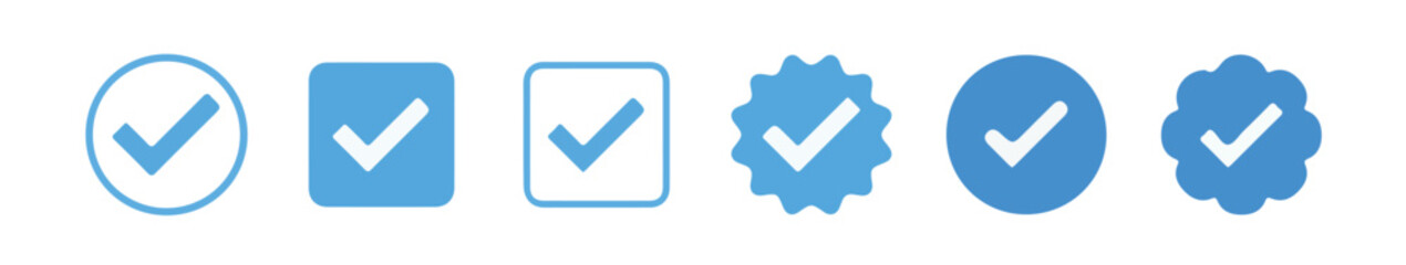 Verified badge profile set. Social media account verification icons . Instagram verified badge. Social media account verification icons. vector illustration eps 10.