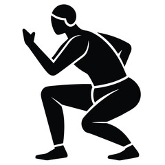 Person Performing Squat Exercise Icon
