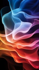 a colorful smoke cloud on a black background