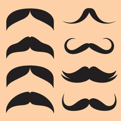 Stylish Black Mustache Vector Collection.
