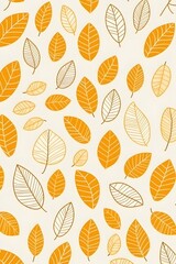 Autumn Leaves Seamless Pattern Background Design