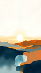 Fototapeta premium Emotive abstract landscape painting uses light, rebirth, and minimalism to inspire. 