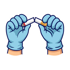 Vector illustration of breaking cigarettes