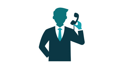 business man silhouette with speech bubble