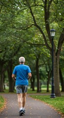 Obraz premium Stay active and enjoy the outdoors with a refreshing jog in the park.