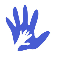 Hand icon illustration with heart puzzle Autism awareness day