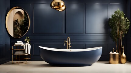 Modern bathroom interior design featuring.generative.ai