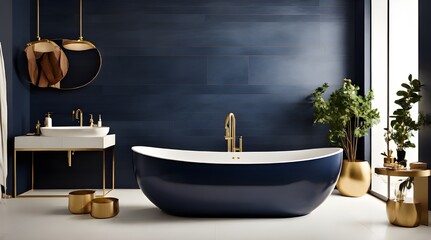Modern bathroom interior design featuring.generative.ai