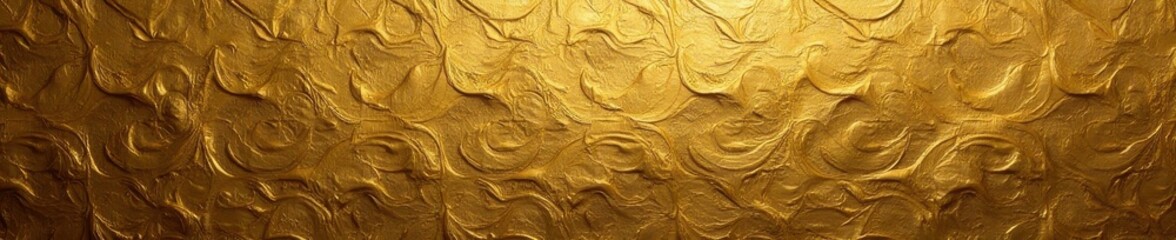 Glistening gold wall, intricate pattern Aged, distressed, elegant design , wall texture, aged, gold leaf
