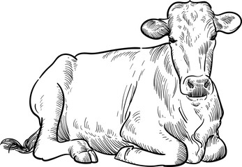hand drawn artwork sketch sit cattle