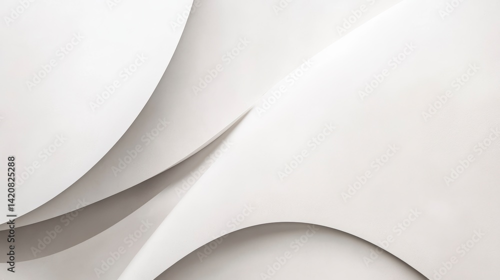 Aufkleber abstract white paper curves and folds, creating a flowing, elegant design with soft shadows and high