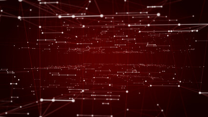 Abstract geometric background. Triangles, dots and lines are connecting with shine