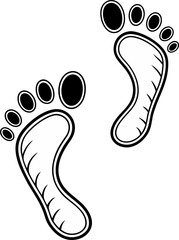 Human footprint Vector and illustration icon. 