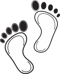 Human footprint Vector and illustration icon. 