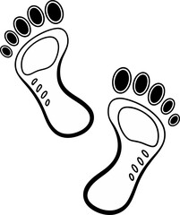 Human footprint Vector and illustration icon. 