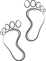 Human footprint Vector and illustration icon. 