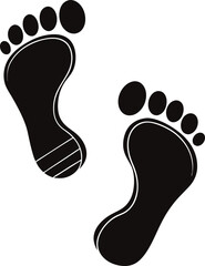 Human footprint Vector and illustration icon. 