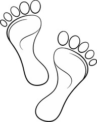 Human footprint Vector and illustration icon. 
