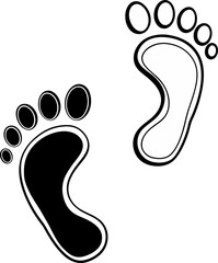 Human footprint Vector and illustration icon. 