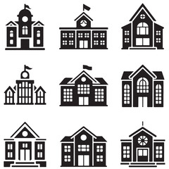  school black vector silhouette icon 