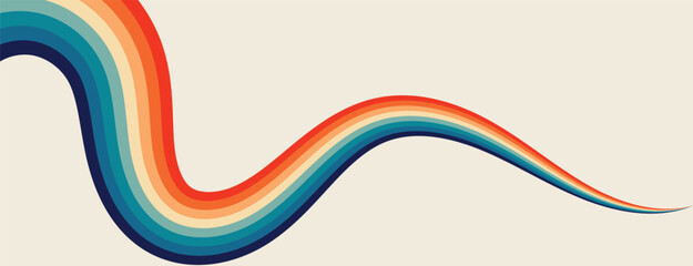 Retro abstract colorful wave contempory background