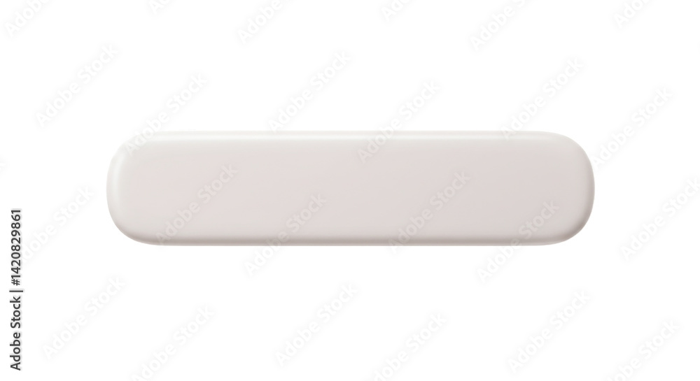 Poster simple beige rectangular button icon in 3d isolated on white background, ideal for user interface de